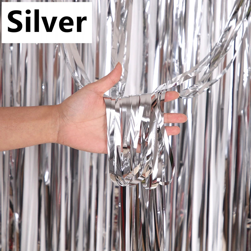 3/2/1Pack Party Background Wedding Decoration Foil Fringe Curtain Sequin Bachelorette Photo Backdrop Wall Curtain Birthday Gifts