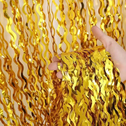 Disco Party Decor Foil Fringe Curtain 1/3/5PCS Sparkly Background Decoration for Birthday Wedding New Year Event