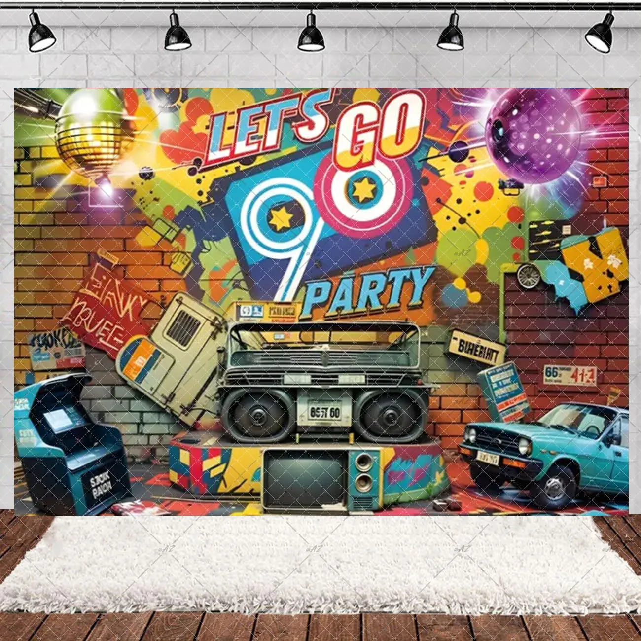 90’S Disco Party Decorations Back To 90s Backdrop Women Men Friend Birthday Music Party Disposable Tableware Balloon CakeTopper