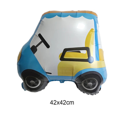 Construction Truck Balloons Excavator Cement Truck Forklift Crane Foil Balloon Kid Boys Birthday Party Construction Theme Decors