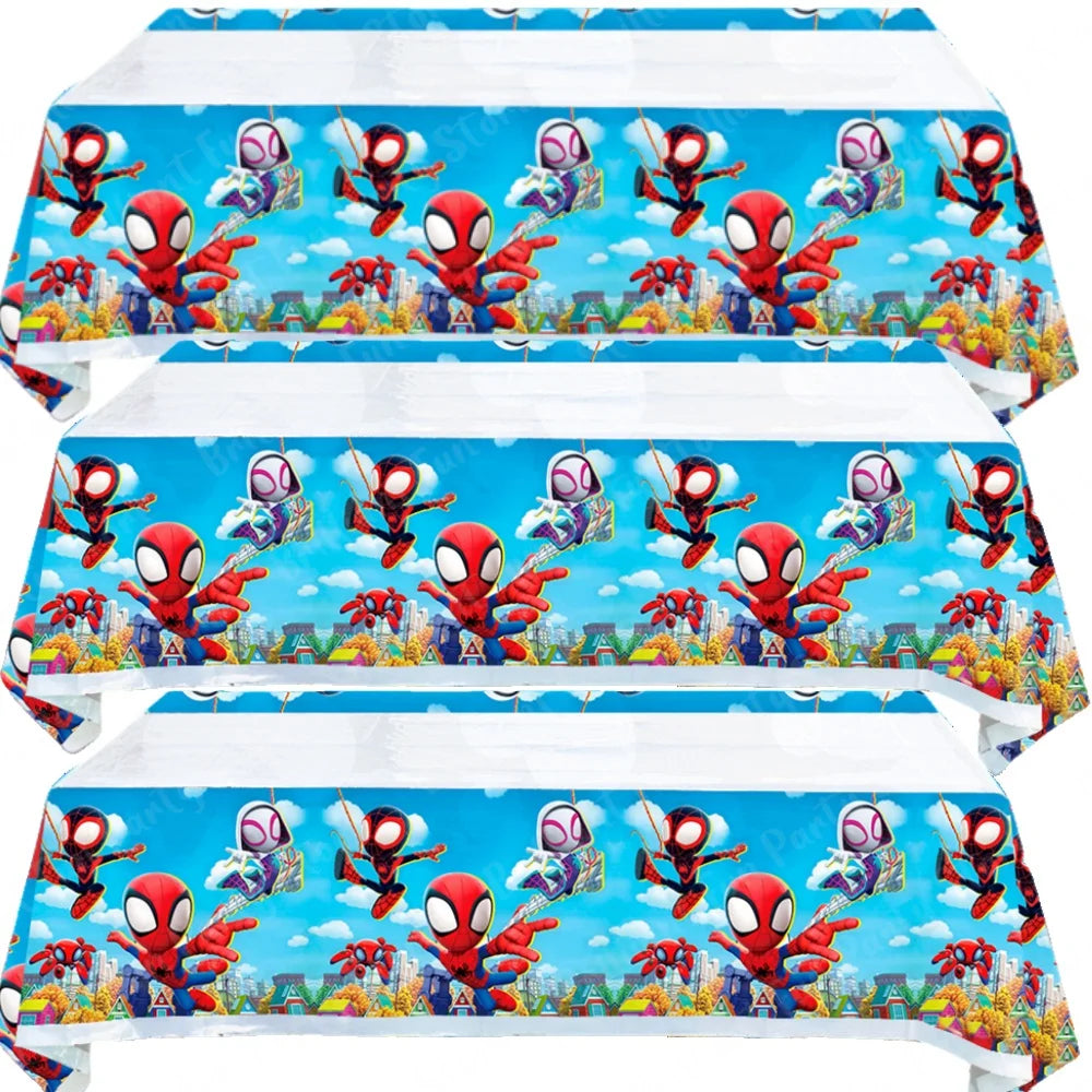Spidey and His Amazing Friends Party Tablecloth Spiderman Plastic Table Cover Party Supplies for Boys Girls Birthday Decorations