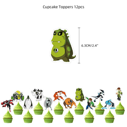 Cartoon Ben-10 Birthday Party Decoration Balloons Favor Set Banner Cake Toppers Baby Shower Boys Ben-10 Party Supplies