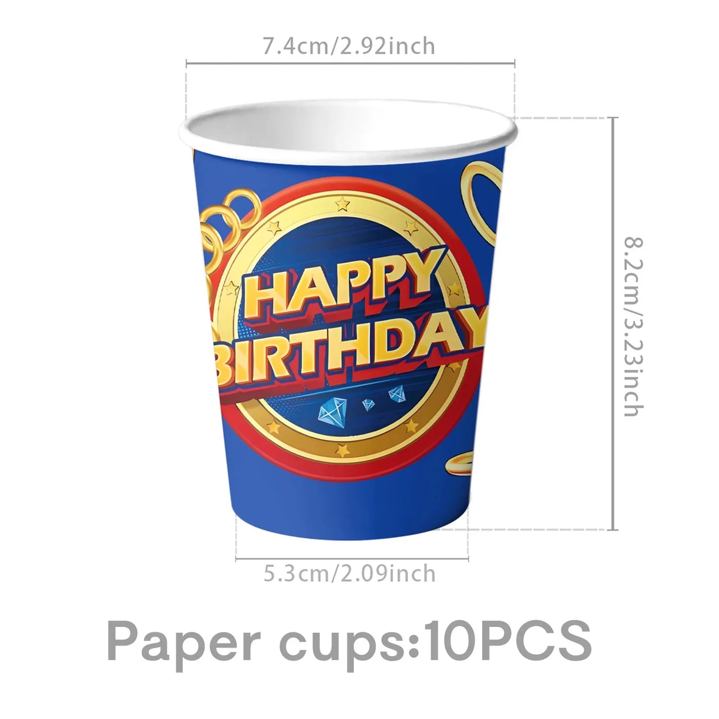 Sonic boys and girls' birthday party decorations, baby party decorations, disposable tableware stickers，tablecloths，back drop。