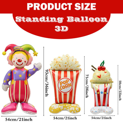 Carnival Theme Party Decoration Self Standing Clown Circus Balloons Happy Sign Banner for Carnival Birthday Party Decor Supplies