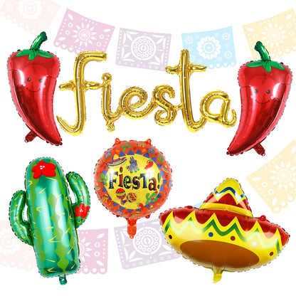 2025 Fiesta Party Decoration Balloons Mexican Fiesta Party Decorations Taco Luau Decorations Birthday Party Supplies Home Decor