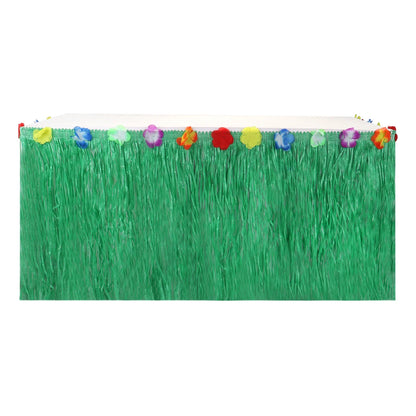 Straw Table Skirt Hawaiian Party Grass Table Skirt Themed Party For Tropical Hawaiian Sea Wedding Birthday Party Decoration