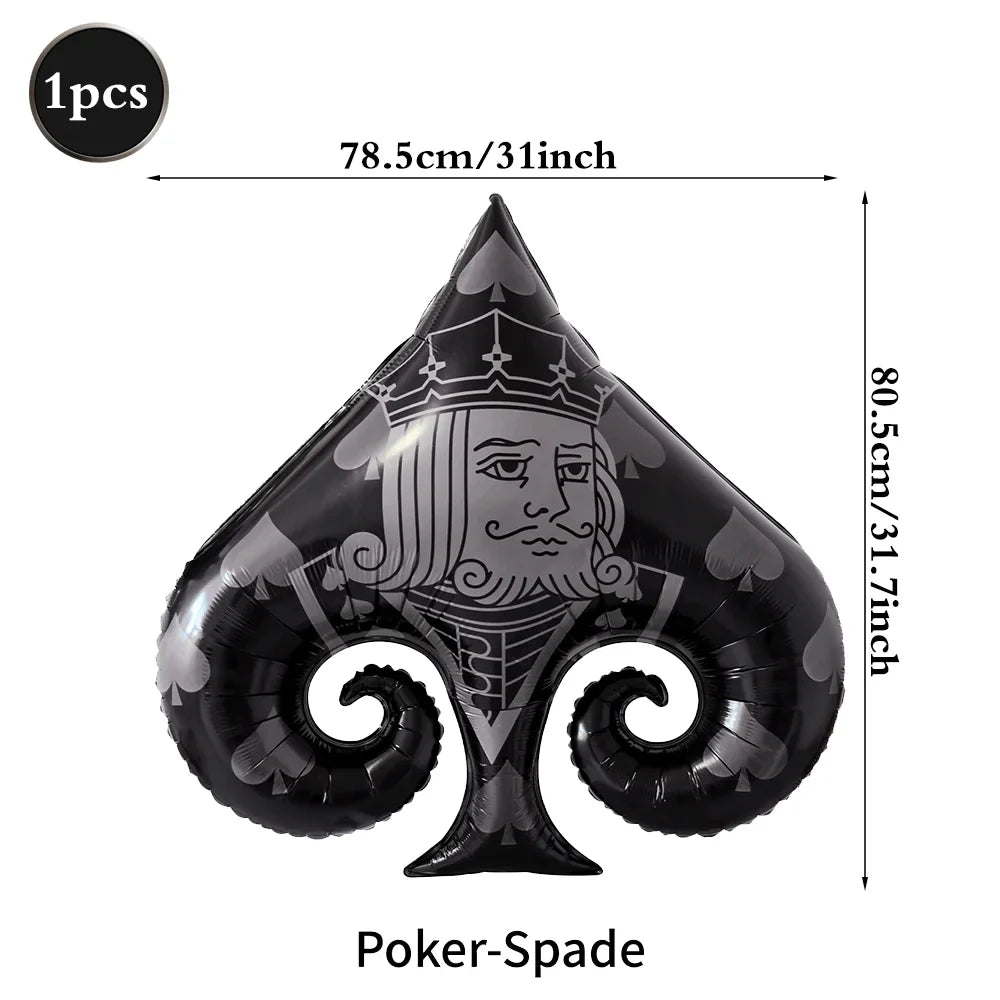 Casino Party Decoration Dice Balloon Lucky 7 Foil Balloon Latex Poker Balloons Casino Poker Party Las Vegas Wedding Decorations