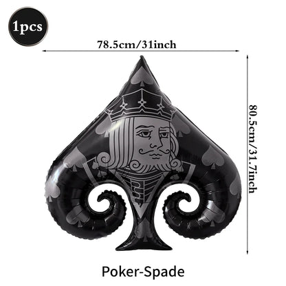 Casino Party Decoration Dice Balloon Lucky 7 Foil Balloon Latex Poker Balloons Casino Poker Party Las Vegas Wedding Decorations