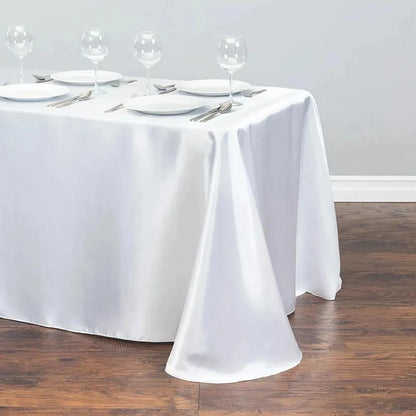 Solid Color Satin Table Cloth Tablecloth Table Cover Overlay For Birthday Wedding Banquet Restaurant Festival Party Supply