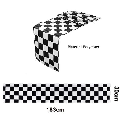 Checkered Race Car Party Tablecloths Black White Checkered Flag Tablecloth Racetrack Tablecover Racing Birthday Party Supplies