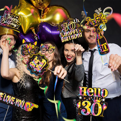 Birthday Party Decoration Photo Props 30 40 50 Birthday Party Glasses Decoration