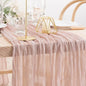 Dusty Pink Semi-Sheer Wedding Table Runner Gauze Cheesecloth Table Setting Dining Wedding Party Christmas Arches Cake Decor