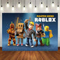 Roblox Birthday Party Decoration Roblox Game Set Tableware Tablecloth Balloon Cake Topper Backdrop Baby Showe Toy Party Supplies