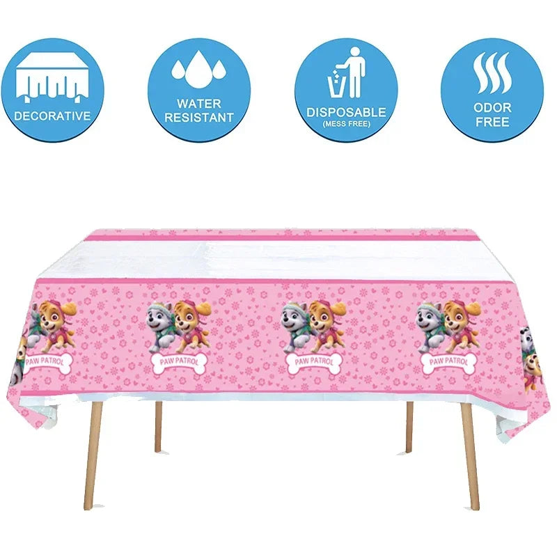 Paw Patrol Table Decoration Table Cloth Birthday Supplies Dog Party Decorations Disposable Table Cover Waterproof Party Supplies