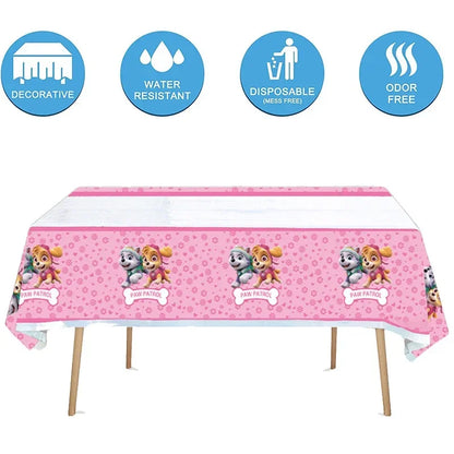 Paw Patrol Table Decoration Table Cloth Birthday Supplies Dog Party Decorations Disposable Table Cover Waterproof Party Supplies