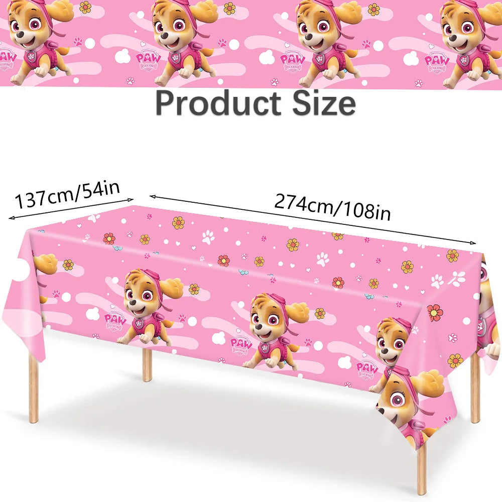 Paw Patrol Table Decoration Table Cloth Birthday Supplies Dog Party Decorations Disposable Table Cover Waterproof Party Supplies