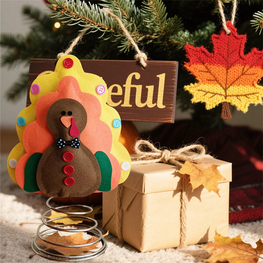 Tree Top Turkey Decoration Desktop Ornament Party Kitchen Table Decoration Christmas Pendant Supplies Festival Home Decor
