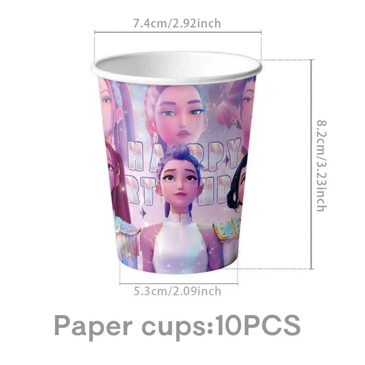 Kpop Demon Hunters Theme Disposable Tableware Set Party Supplies Huntrix Saga Boys Cake Toppings Hanging Cloth Party Decoration