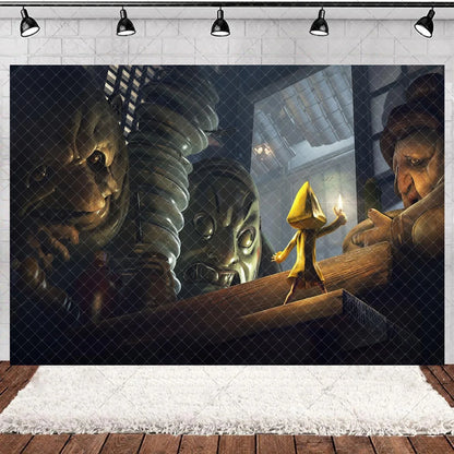 Game L-Little Nightmaresd 3 Birthday Party Decorations Balloons Banner Cake Topper Anime Backdrop Halloween Decor Kids Gifts