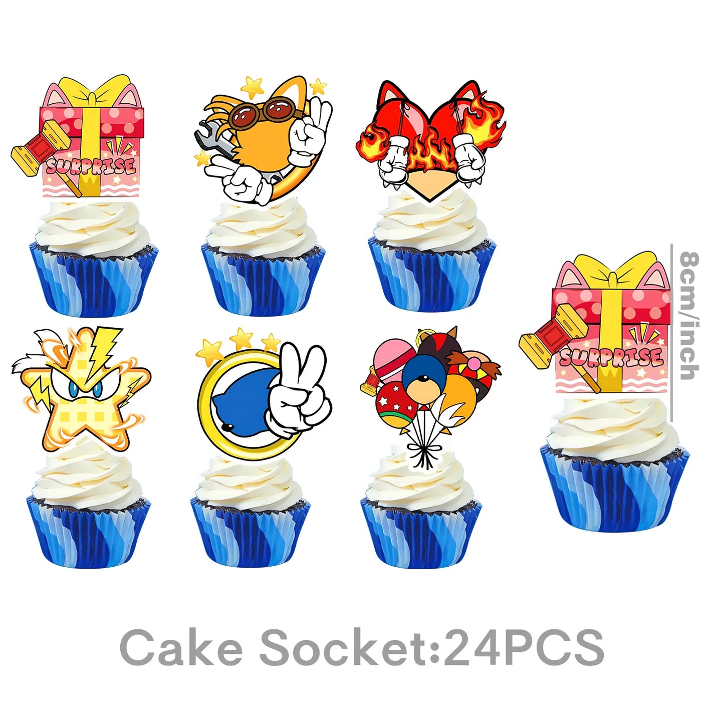 Sonic boys and girls' birthday party decorations, baby party decorations, disposable tableware stickers，tablecloths，back drop。