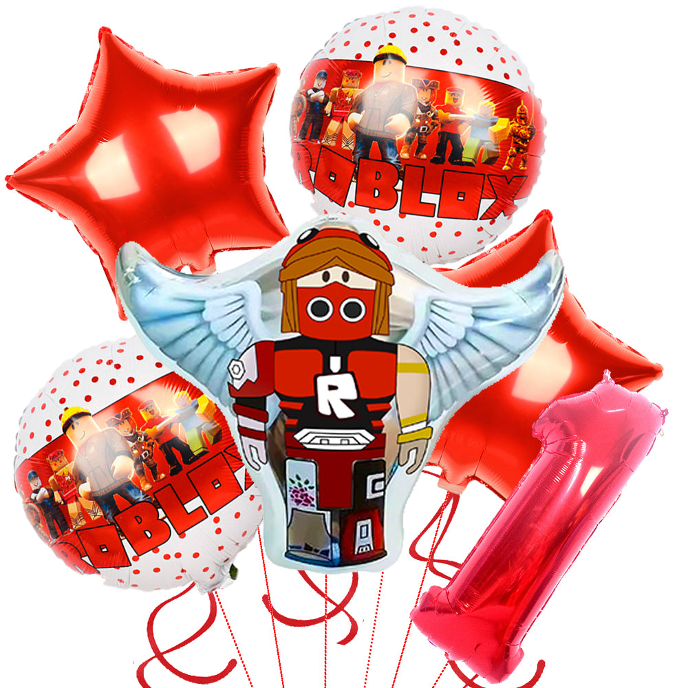 Roblox Birthday Party Decoration Roblox Game Set Tableware Tablecloth Balloon Cake Topper Backdrop Baby Showe Toy Party Supplies