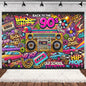90’S Disco Party Decorations Back To 90s Backdrop Women Men Friend Birthday Music Party Disposable Tableware Balloon CakeTopper