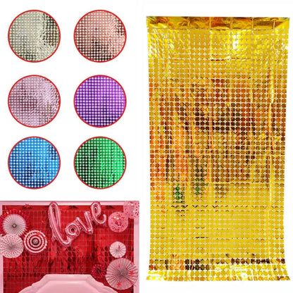 Luxury Great Event Decor Wall Background Curtain Party Decoration Festival Celebrations Backdrop Decorations Square Sequin Panel