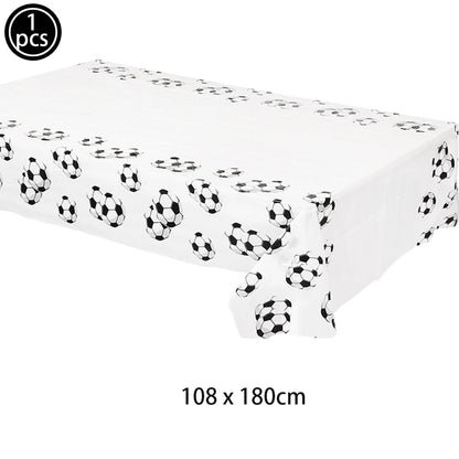 Soccer Theme Disposable Tableware Set Paper Plates Cups Napkins Tablecloth Boys Sports Football Birthday Party Decor Supplies