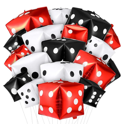 Casino Party Decoration Dice Balloon Lucky 7 Foil Balloon Latex Poker Balloons Casino Poker Party Las Vegas Wedding Decorations