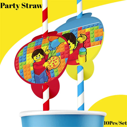 Theme Birthday Party Decorations Cake Topper Birthday CUP PLATE Straw Swirls Stickers  KidsParty Supplies Decor