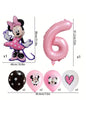 Minnie-themed Birthday Party Decorations, Decorations for Family and School Gatherings, Set of Latex Balloons and Foil Balloons