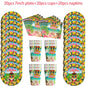 Tropical Party Decorations  Hibiscus Flower Garland Strawberry Cups Luau Grass Table Skirt Summer Beach Hawaiian Party Supplies