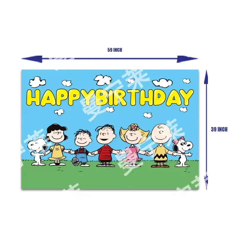 Snoopy Theme Party Decoration Layout Props Disposable Paper Plates Paper Towels Tablecloth Tableware Set Birthday Party Supplies
