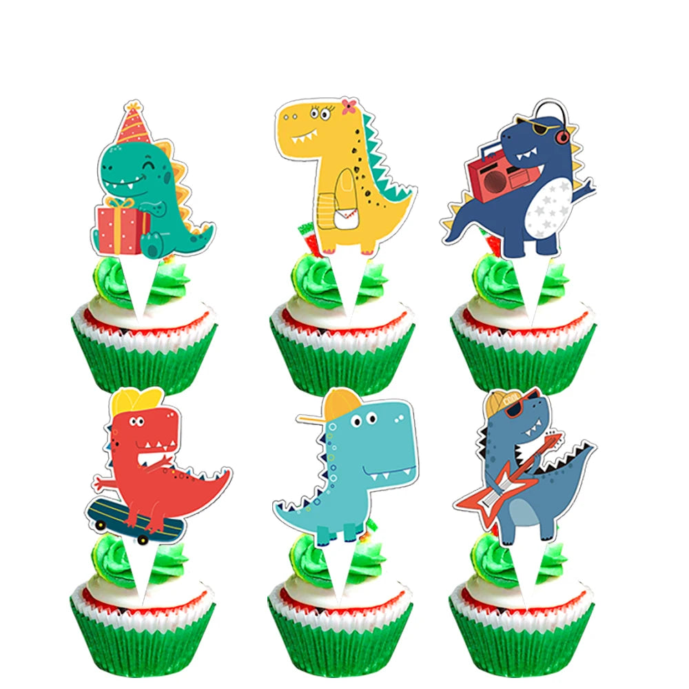 Cartoon Dinosaur Birthday Party Decorations Latex Balloons Baby Shower Cup Plate Napkins Straw Kids Favors For Party Supplies