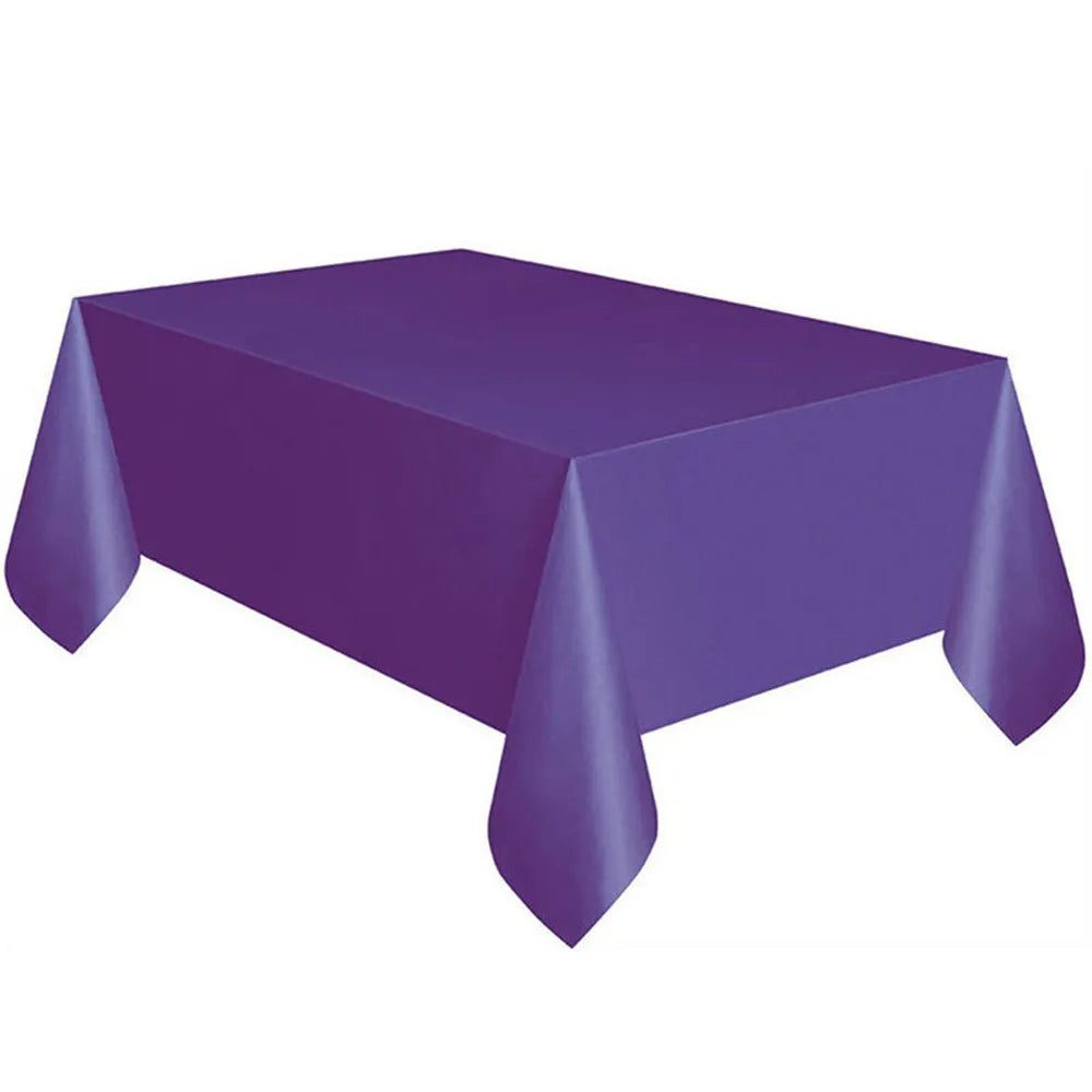 Large Plastic Rectangle Table Cover Cloth Wipe Clean Party Red White Black Tablecloth Covers for Birthday wedding christmas