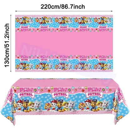 Paw Patrol Table Decoration Table Cloth Birthday Supplies Dog Party Decorations Disposable Table Cover Waterproof Party Supplies