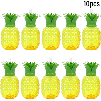 Tropical Party Decorations  Hibiscus Flower Garland Strawberry Cups Luau Grass Table Skirt Summer Beach Hawaiian Party Supplies