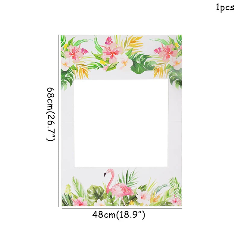 Tropical Party Decorations  Hibiscus Flower Garland Strawberry Cups Luau Grass Table Skirt Summer Beach Hawaiian Party Supplies
