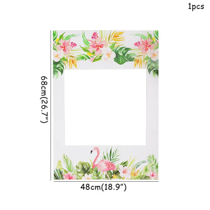 Tropical Party Decorations  Hibiscus Flower Garland Strawberry Cups Luau Grass Table Skirt Summer Beach Hawaiian Party Supplies