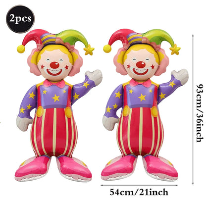 Carnival Theme Party Decoration Self Standing Clown Circus Balloons Happy Sign Banner for Carnival Birthday Party Decor Supplies