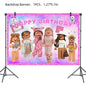 Pink Robloxed Theme Birthday Party Decorations Tableware Set Balloons Cups Plates Banner Backdrop for Girls Baby Shower Supplies