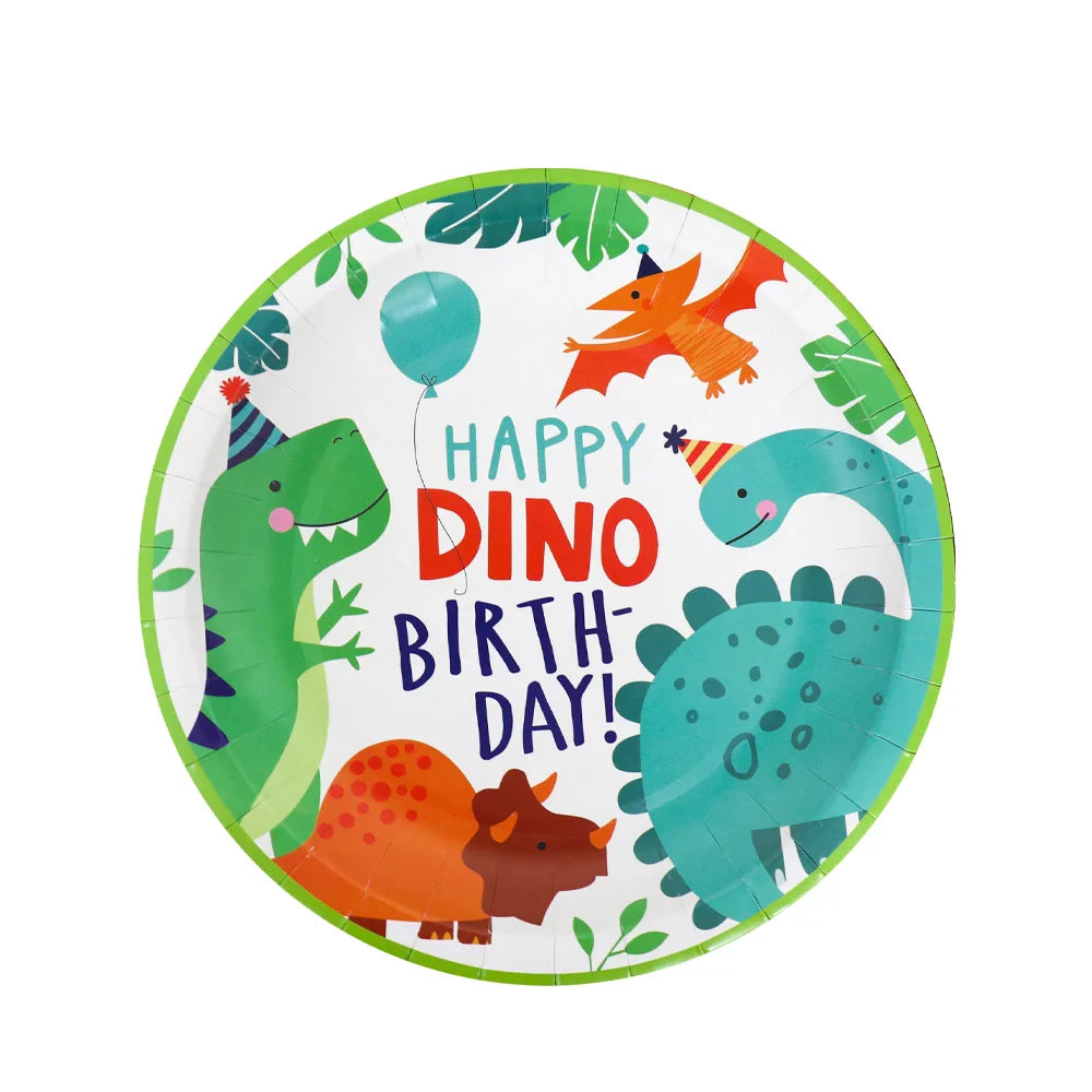Cartoon Dinosaur Birthday Party Decorations Latex Balloons Baby Shower Cup Plate Napkins Straw Kids Favors For Party Supplies