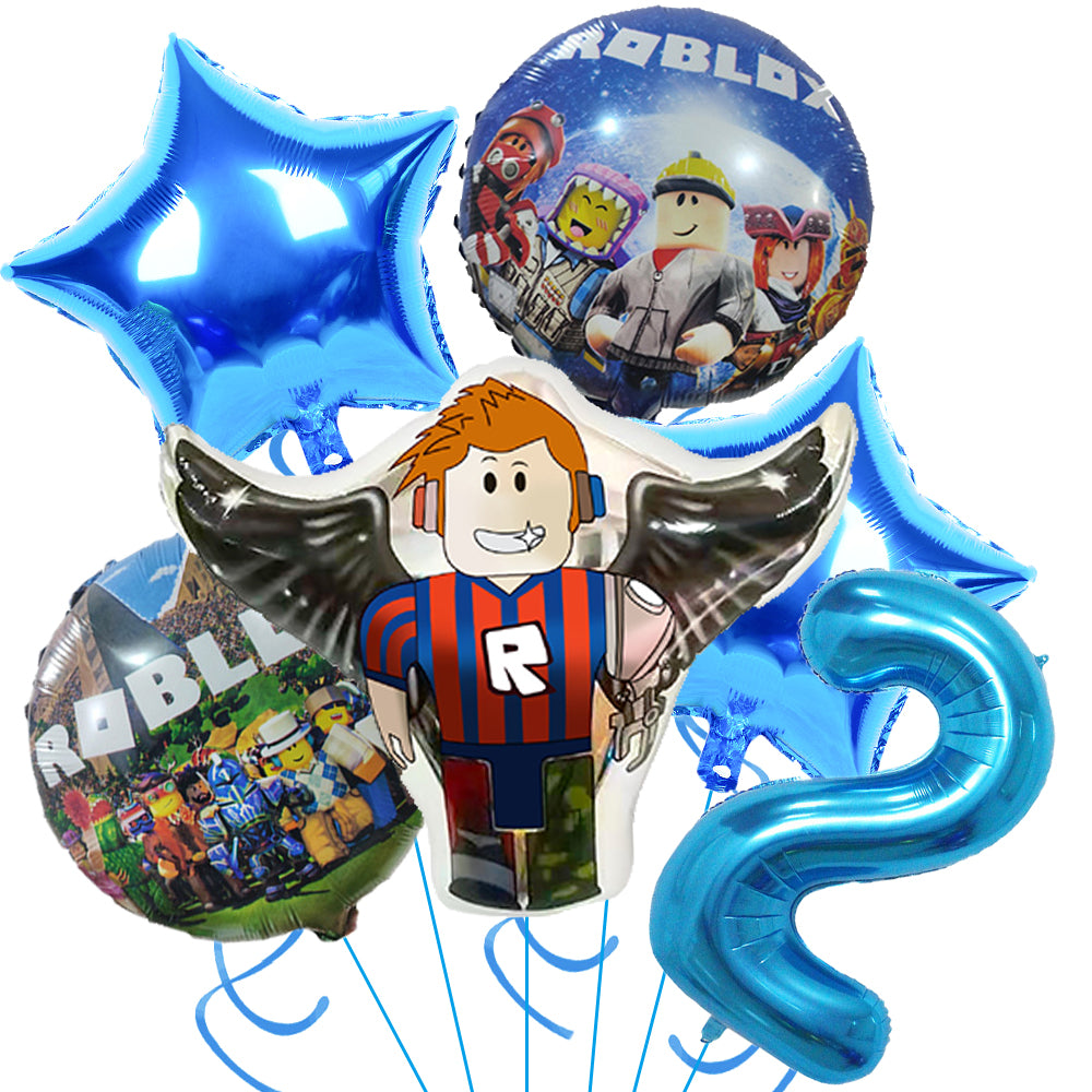 Roblox Birthday Party Decoration Roblox Game Set Tableware Tablecloth Balloon Cake Topper Backdrop Baby Showe Toy Party Supplies