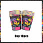 90’S Disco Party Decorations Back To 90s Backdrop Women Men Friend Birthday Music Party Disposable Tableware Balloon CakeTopper