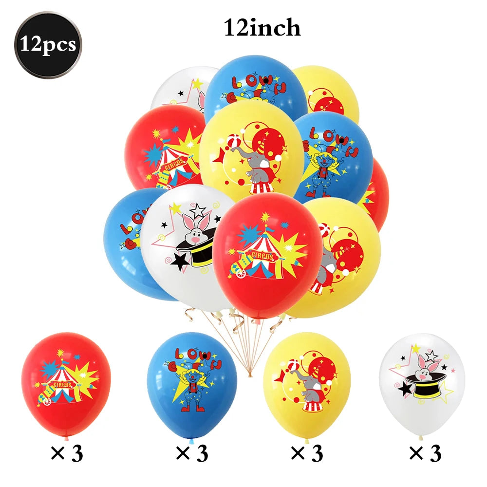 Carnival Theme Party Decoration Self Standing Clown Circus Balloons Happy Sign Banner for Carnival Birthday Party Decor Supplies