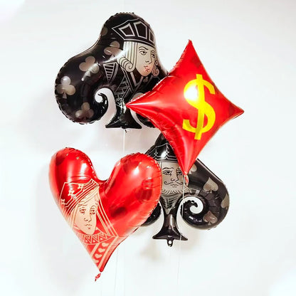 Casino Party Decoration Dice Balloon Lucky 7 Foil Balloon Latex Poker Balloons Casino Poker Party Las Vegas Wedding Decorations