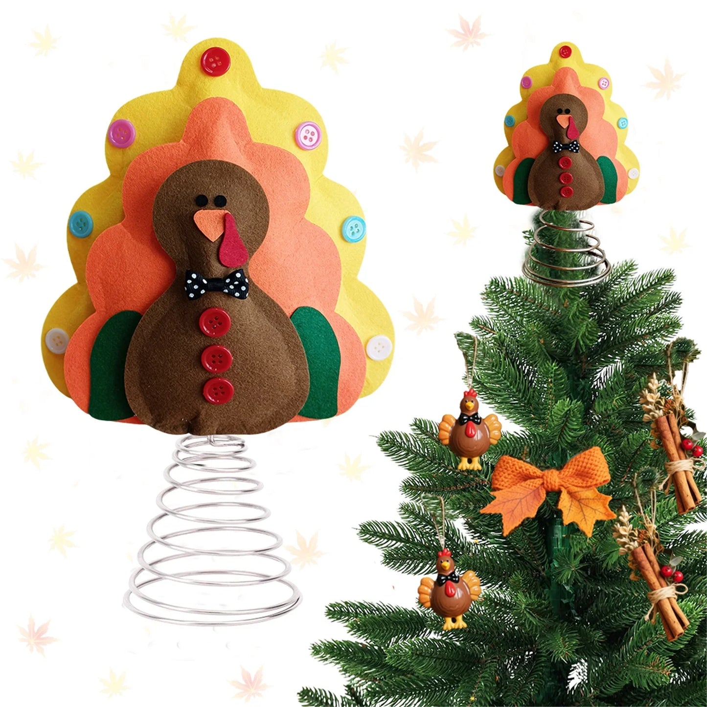 Tree Top Turkey Decoration Desktop Ornament Party Kitchen Table Decoration Christmas Pendant Supplies Festival Home Decor