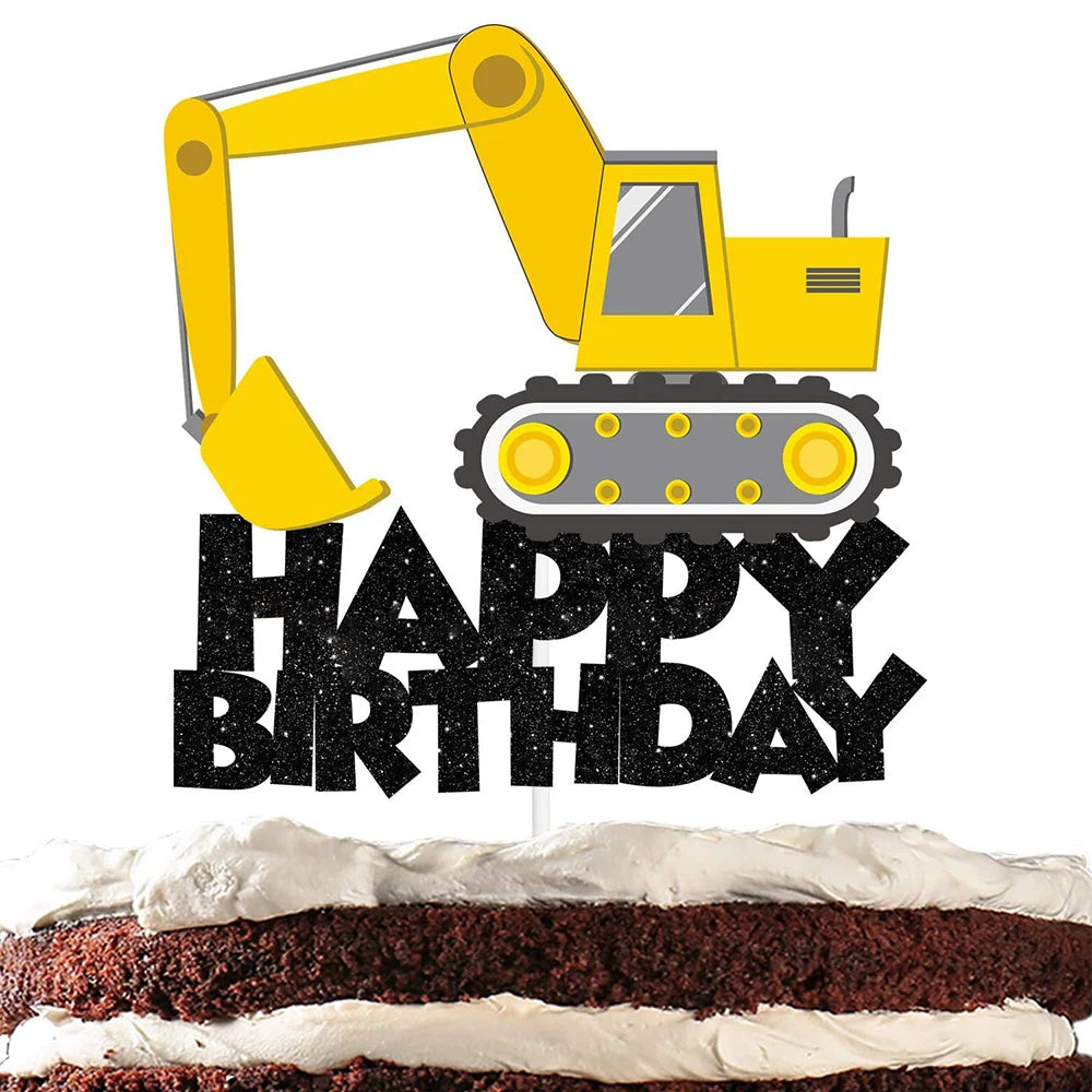 Construction Truck Balloons Excavator Cement Truck Forklift Crane Foil Balloon Kid Boys Birthday Party Construction Theme Decors