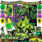 Hulk  Party Decorations,112pcs Hulk Birthday Party Decorations&Tableware-Balloons Backdrop Plates etc Marvel Hulk Party Supplies
