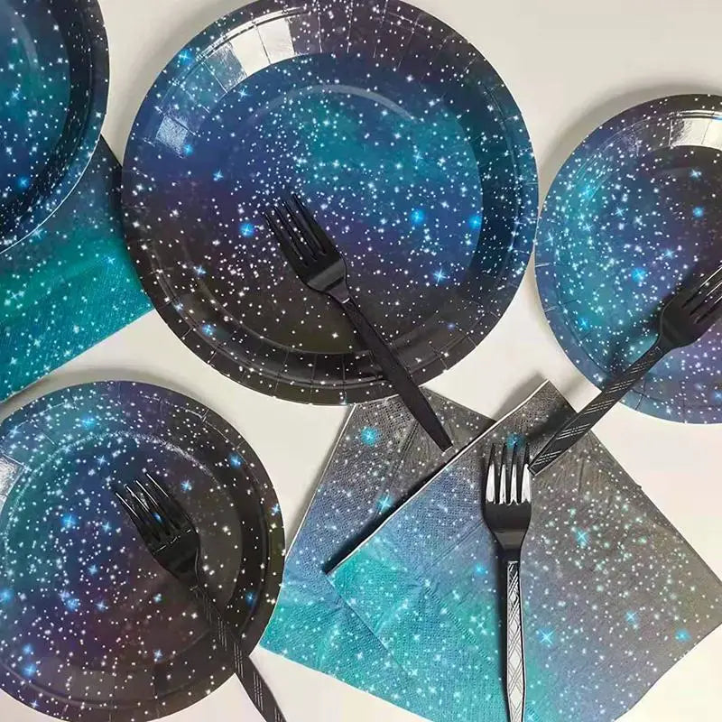 Disposable Starry Sky Theme Tablecloth Adult Children Birthday Party Decoration Starry River Star Outer Space Party Table Cloth